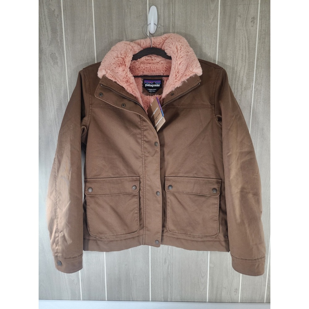 Patagonia Maple Grove Jacket Women Large Owl Brown Fleece Lined Canvas 28130 NWT